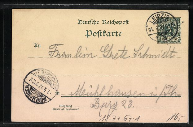 Cancelleria postale: Litho Leipzig, Sächsisch-Thüringische  – Usato da Berlin venduto da bartko-reher 1