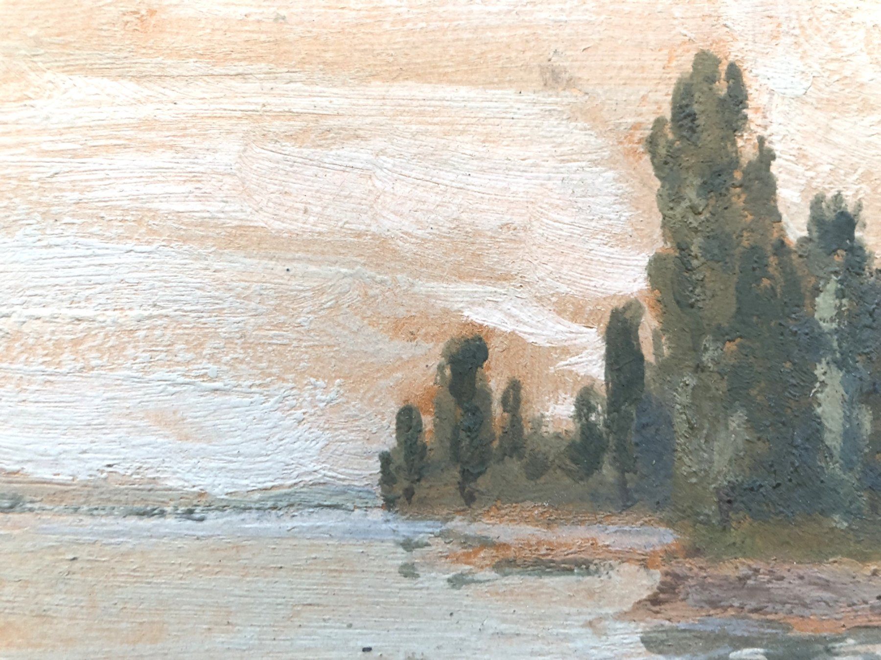 Dipinti: Ölgemälde - Flusslandschaft - monogrammiert und datiert '37 – Usato da Schaffhausen venduto da durruti 3