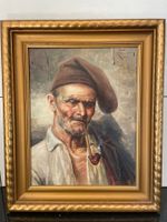 Tableau homme à la pipe, signé R. Frigerio 1875-1948