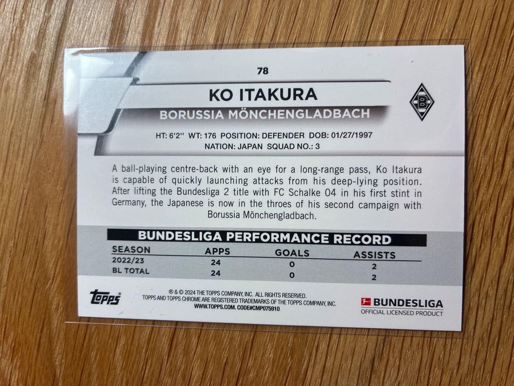 Topps Carte collezionabili: Topps Jade Ko Itakura Gladbach /25 – Usato da Wangenried venduto da Garagara 1