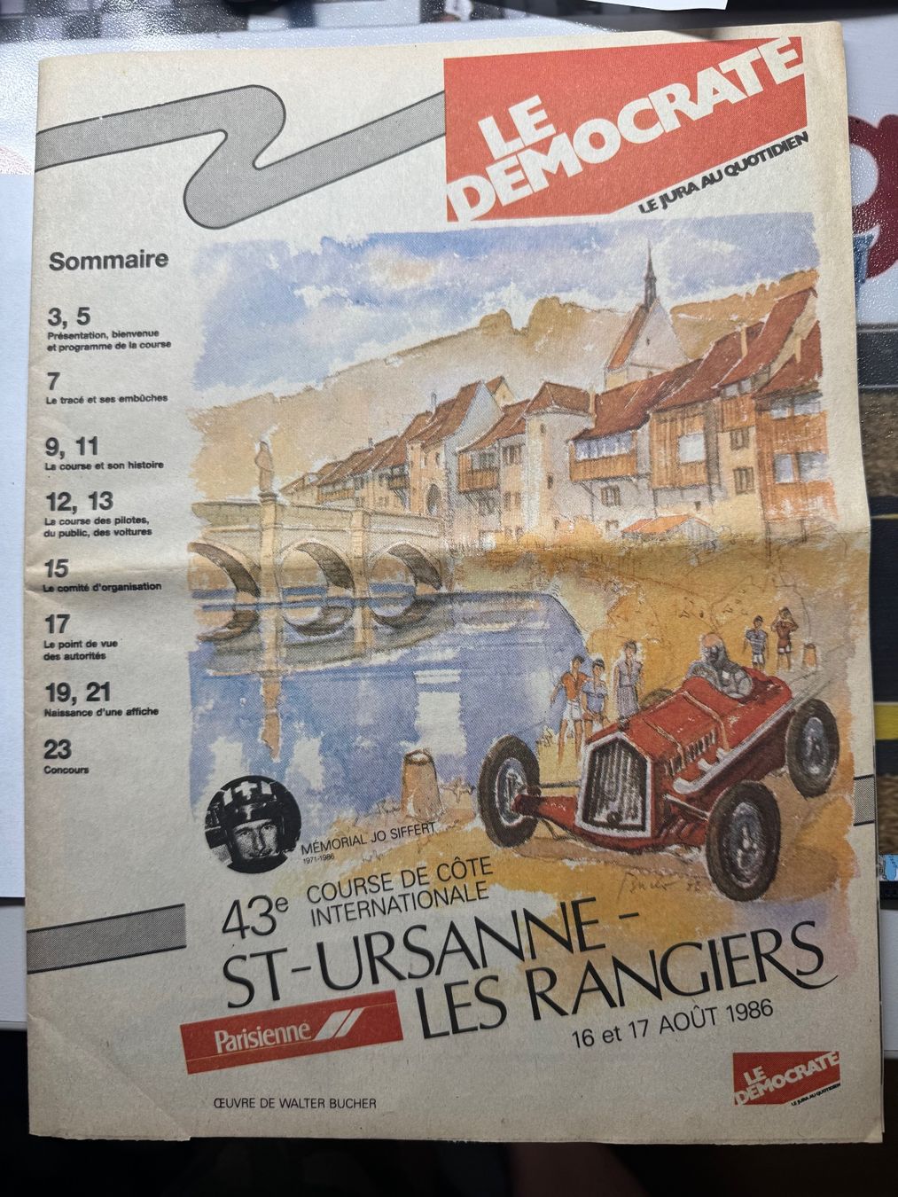 Dokumente: Les Rangiers programme 1986 – Gebraucht aus Court von Cedos