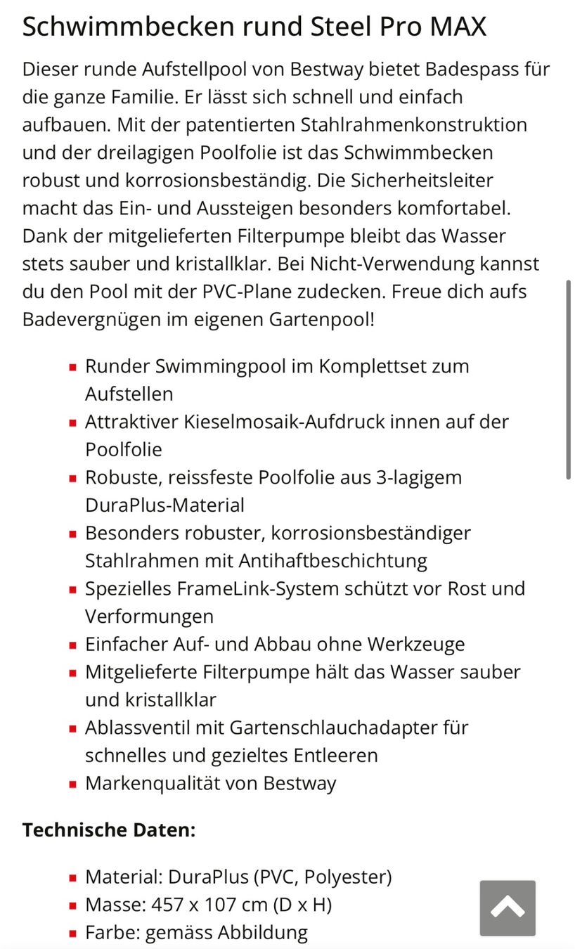 Bestway Schwimmbad: Gartenpool Bestway Steel Pro Max – Gebraucht aus Weinfelden von MartinE. 5