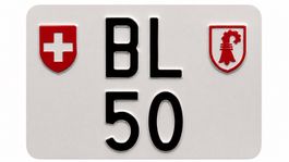 Exklusives Motorrad-Kontrollschild Basel-Landschaft Nr. 50