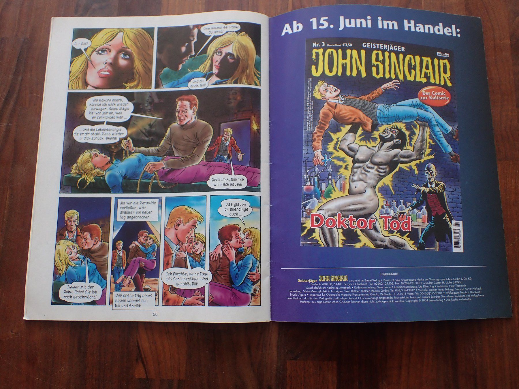 Fumetti: Geisterjäger JOHN SINCLAIR Commic Heft Nr. 2 BASTEI Verlag – Usato da Geroldswil venduto da boy5toy 7