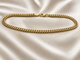 Massives 18K Gold Collier Panzerkette – 750 Gold – 45 cm – 1