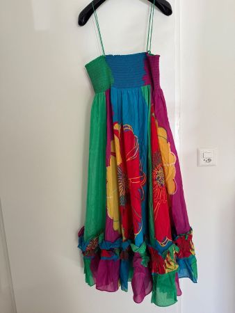 DIANE VON FURSTENBERG SOMMER KLEID ROCK GR. L SIEDE/BAUMWOLE