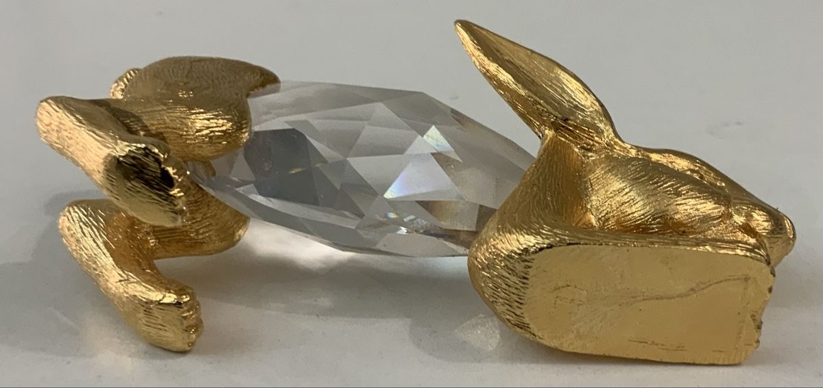 Statuette: Lapin doré avec corps en cristal – Usato da rolle venduto da Tontonjulot 2