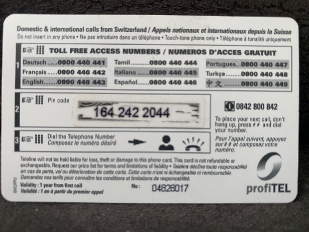 Cartes de téléphone: Teleline  – D'occasion à Lausanne par babacard10 1