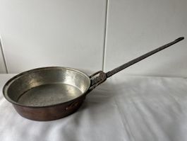 Antike Kupferpfanne Stielpfanne Handarbeit 20cm Durchmesser