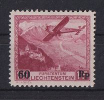 Liechtenstein 1935: Flugpost-Aushilfsausgabe ** - Kat. 220.-