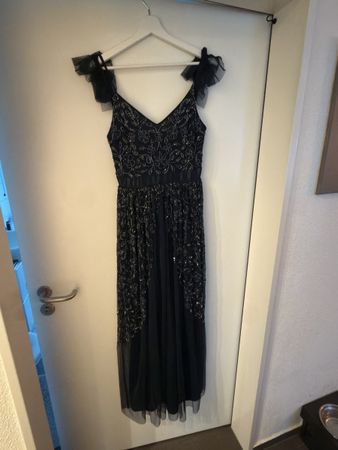 Abendkleid dunkelblau mit Pailletten neu mit Etikett