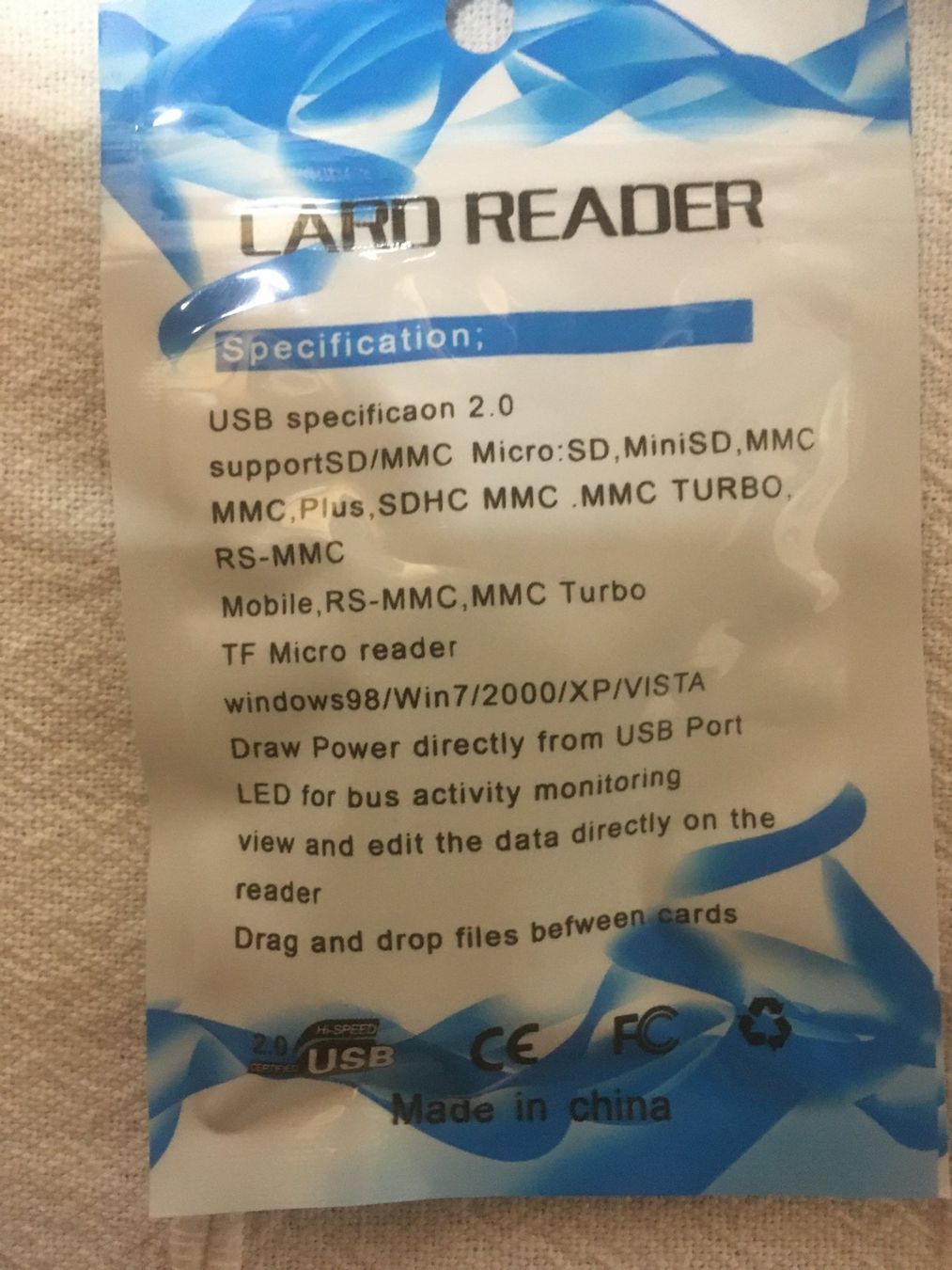 Lettori di schede: Card Reader USB 2.0 Lila – Nuovo e nell'imballaggio originale da Marbach LU venduto da Hoheduene 1