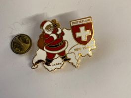 Pin's vintage Suisse Père Noël - Happy New Year !