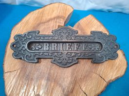 1 antike Brief Einwurf Klappe, Gusseisen (4150#TBS1)