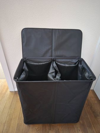 Black extra large double laundry basket