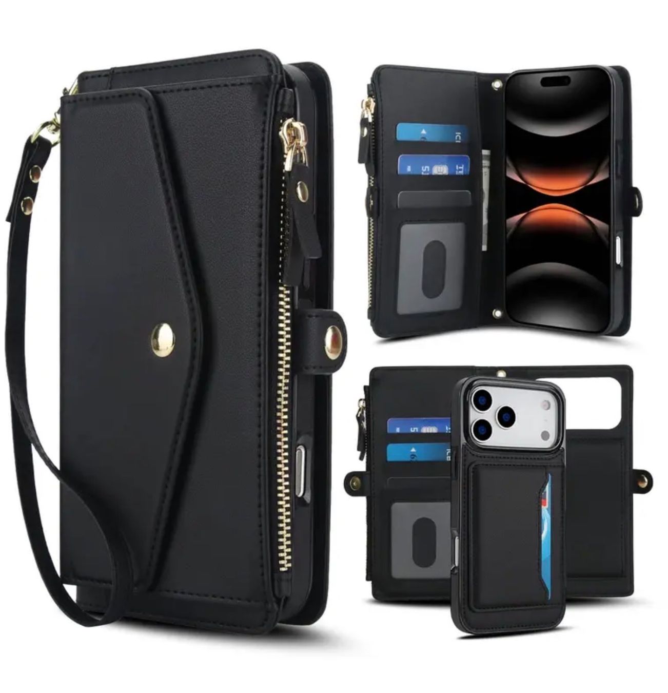 Cover & Protezioni schermo: Wallet Hülle Damen iPhone 17 Pro  schwarz – Nuovo e nell'imballaggio originale da Kehrsatz venduto da Matumbaaa