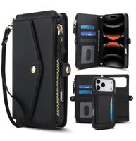 Wallet Hülle Damen iPhone 17 Pro  schwarz