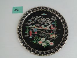 Cocktail-Getränketablett aus Metall orientalisch 60erJahre