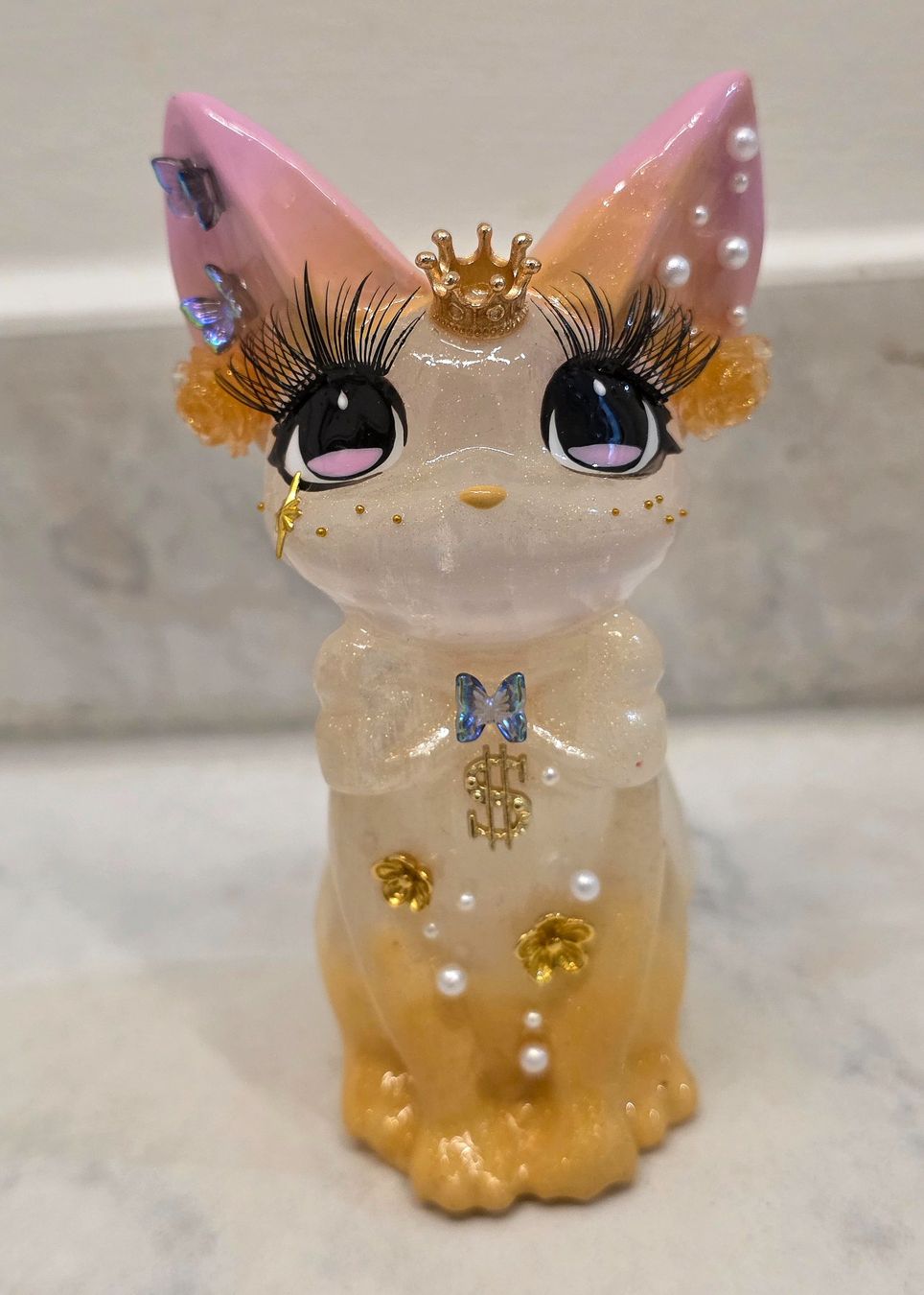Minerali & Pietre curative: Selenit Katze handbemalt 182g – Nuovo e nell'imballaggio originale da Matzingen venduto da Shay_Crystalz