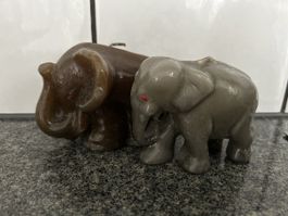 2 Elefanten Kerzen Deko Figuren Vintage Retro