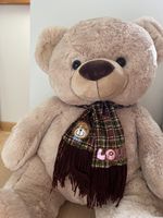 Grosser Teddybär mit Schal, beige, guter Zustand 60 cm