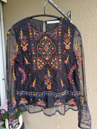 Zara Top Boho style mit Strickerei Gr.s