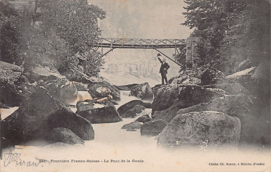 Cartoline postali: Le Noirmont, Pont de la Goule, circulée 1906 – Usato da Frauenfeld venduto da POML