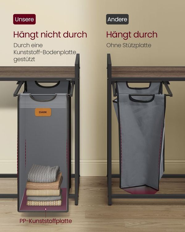 Cesti per biancheria: Wäschekorb mit 3 Fächern 100L Rollen Ablage LAURENT – Nuovo e nell'imballaggio originale da Lachen SZ venduto da MAMORU-MOEBEL 3