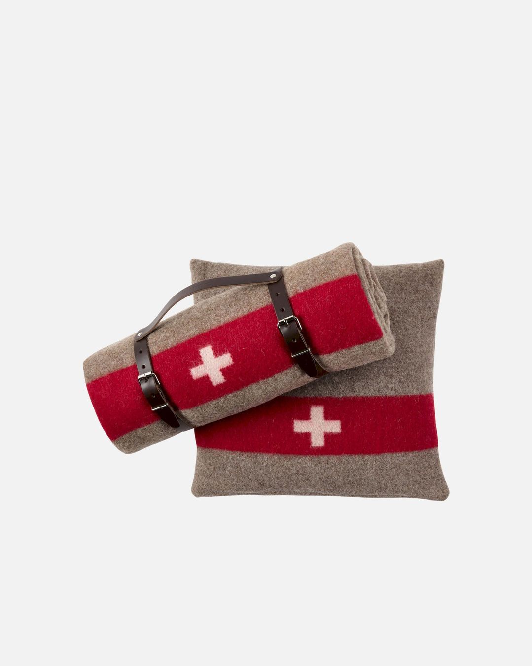 Schweizer Armee Coperte: Eskimo Original Schweizer Militärdecke mit Ledergurt – Nuovo e nell'imballaggio originale da Adlikon b.Regensdorf venduto da MK-VORHANGSERVICE 1