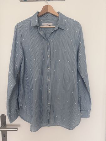 Loft Shirt, size S, Blue Striped with stars pattern