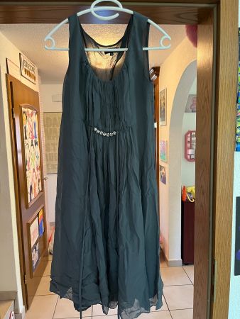 Magnifique robe soie Caroll 38 gris foncé tbe