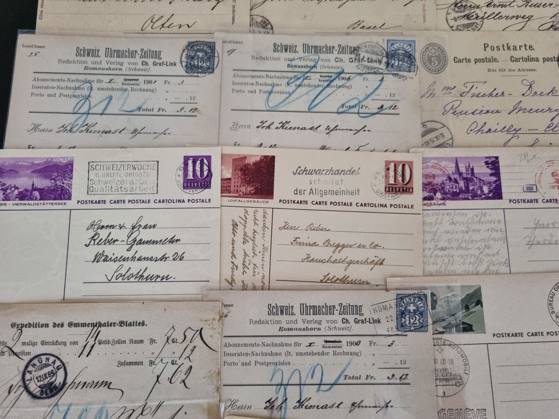 Alle Briefmarken: Lot mit 30 alten Postkarten ab 1873 – Gebraucht aus Gümligen von Geniusbuy 4