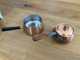 2 Kleine Kupferpfannen Schweizer Manufaktur