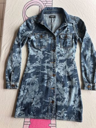 Desigual Jeanskleid Gr. XS, Mini Kleid, Hemdblusenkleid
