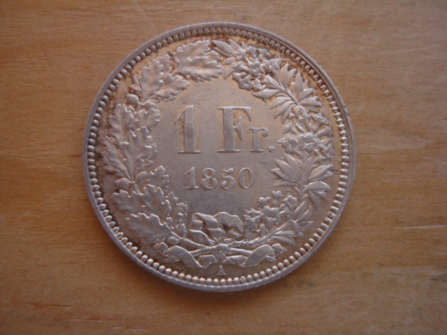 Alle Münzen: (C1) 1 Franken 1850 VZ+ – Gebraucht aus Erlach von Net-Coins