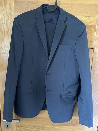 Costume CLAYTON ? Taille 50 ? Bleu rayé ? Made in Italy
