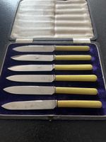6 Antike Frühstücksmesser im Etui