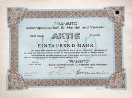 TRANSITO AG für Handel und Verkehr, Berlin - 1922
