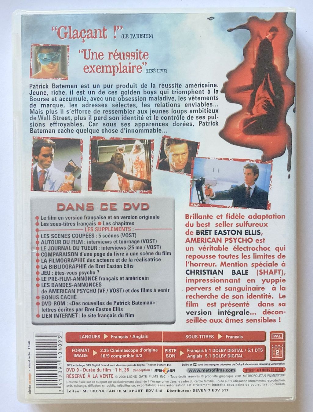 Tutti i DVDs: AMERICAN PSYCHO (1 DVD) – Usato da Bottens venduto da hotter-than-hell 1