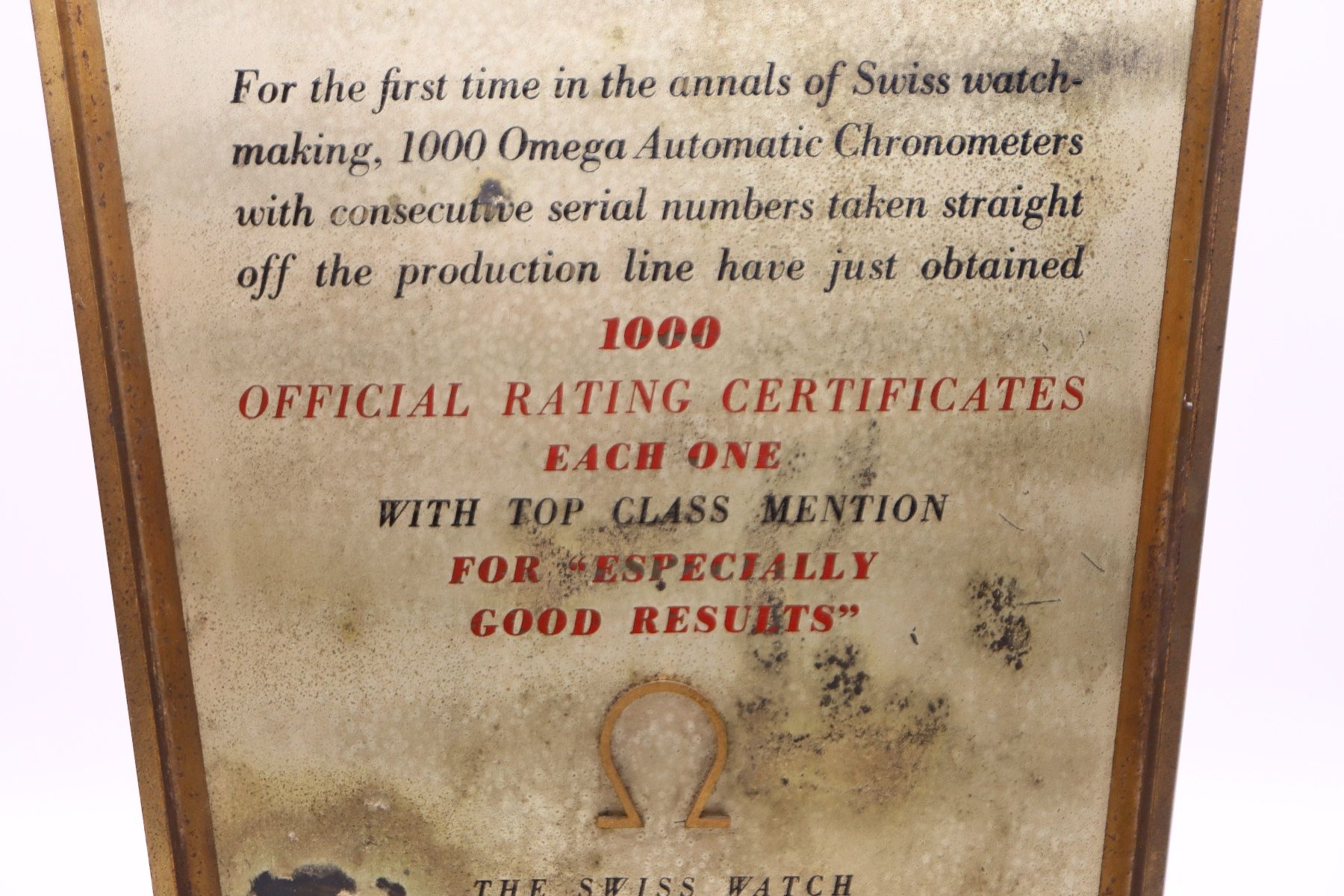 Omega Orologi: Rare - Omega Chronometer Display 1950er Messing Werbung – Usato da Zürich venduto da KE-Sales 7