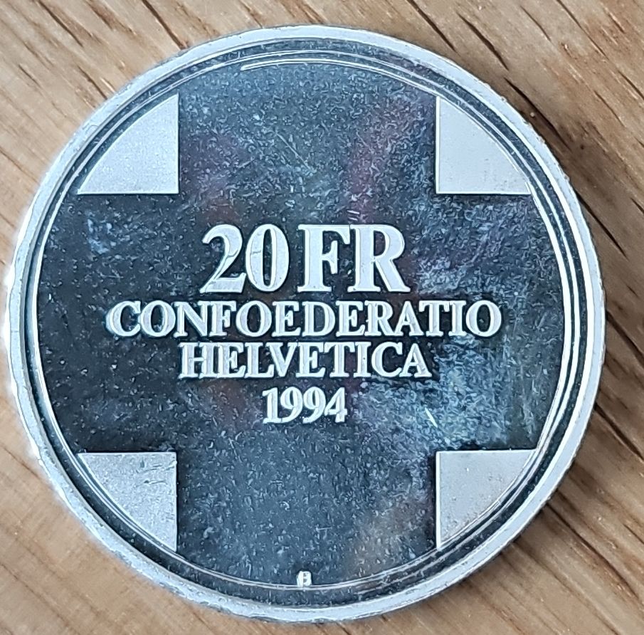 20 Fr Silber Gedenkmünze 1994 - Top Zustand, Sammlerstück! (Neu (gemäss ...