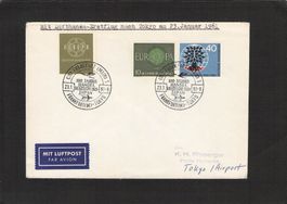 Lufthansa: Erstflug Frankfurt - Tokyo , 23.Januar 1961