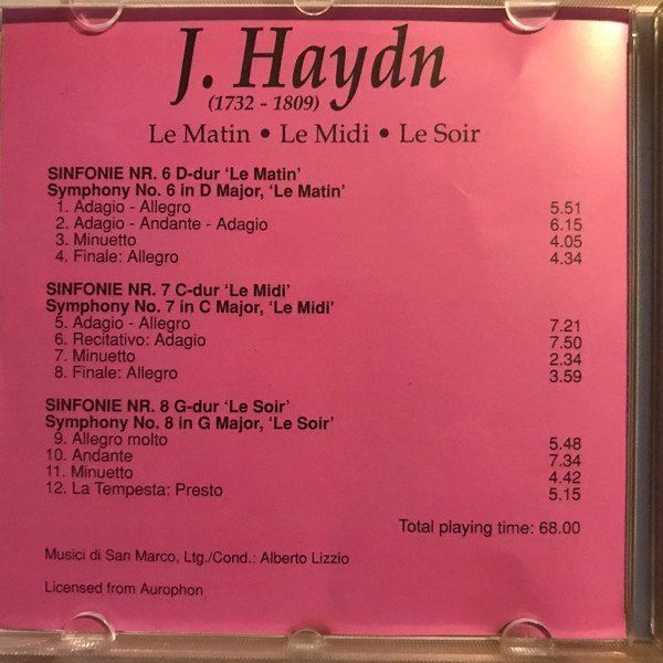 CD: Haydn - Symphonies #6-8 - 1 CD – Usato da Chavornay venduto da 4dphila 1