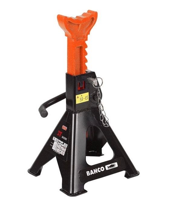 2 Chandelles à Crémaillère Bahco BH33000 3T - Support Véhicule 3000kg, Hauteur Réglable 18-42cm