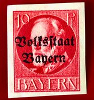 Briefmarken aus König Ludwig III. von Bayern mit Aufdruck 