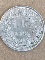 SVIZZERA 1 FR MONETA IN ARGENTO 1962 usata - circolata