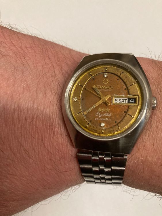 Qmax crystal vintage uhr der 70er Automatic 36 mm | Kaufen auf Ricardo