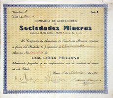 Soc. Acreedores de Sociedades Mineras, Lima  - 1926