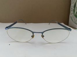 Titan Designer-Brille, Metall, blau