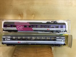 Minitrix Panoramawagen +Staiber Speisewagen,Spur N